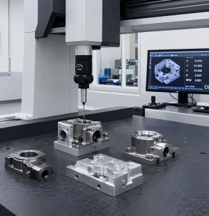 对定制 CNC 原型和小批量加工零件进行 CMM 检测以进行尺寸验证.