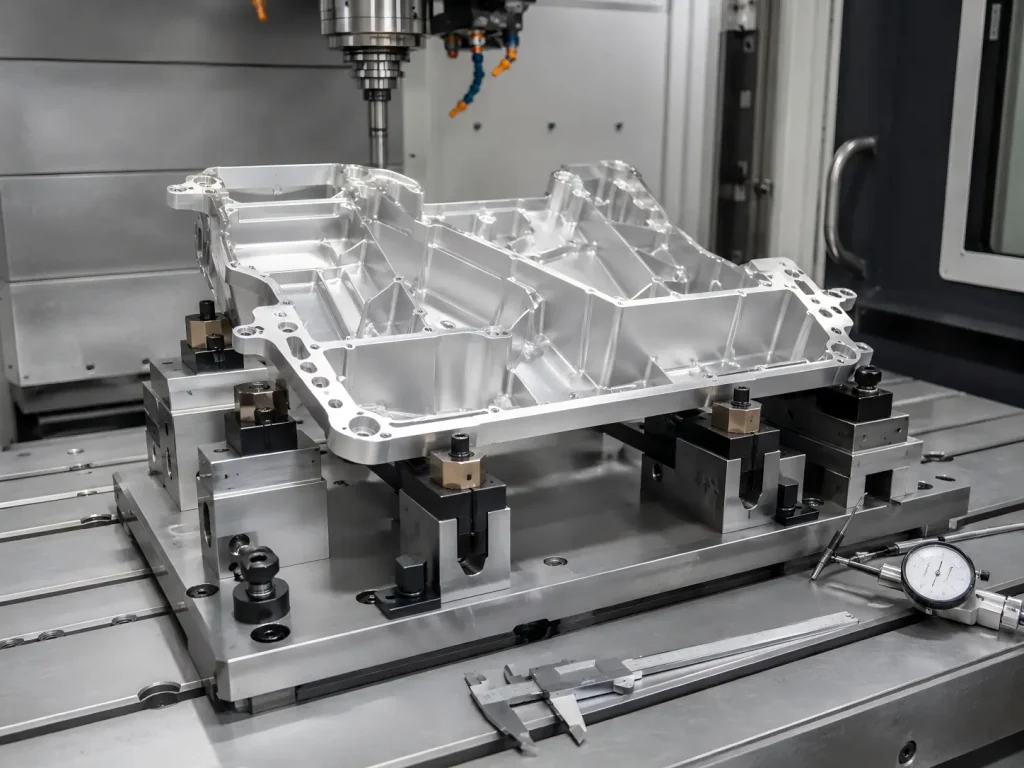 deformation during CNC machining CNC machining deformation control for a thin-wall aluminum part held in a stable fixture.
