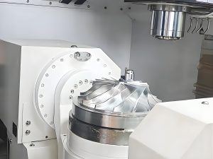 Five-axis linkage machining of aerospace parts