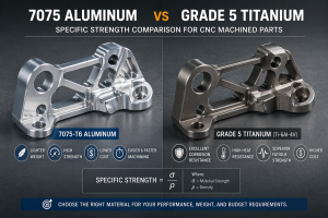 7075 aluminum vs grade 5 titanium specific strength comparison for CNC machined parts