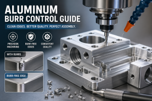 CNC machined aluminum part with clean burr free edges and precision deburring process