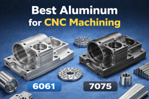 CNC machined aluminum parts comparison including 6061 和 7075 alloys