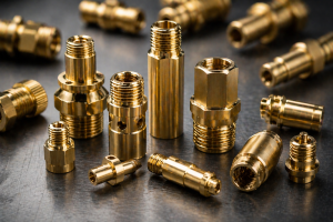 精密数控加工黄铜电连接器，具有干净的螺纹和优质的工业表面处理
