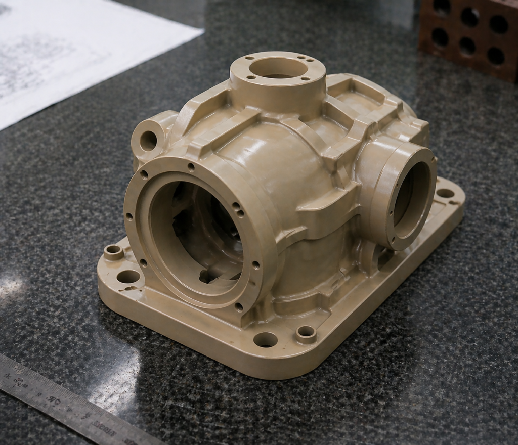 Finished PEEK parts, showcasing high precision and surface quality, ready for aerospace and medical applications