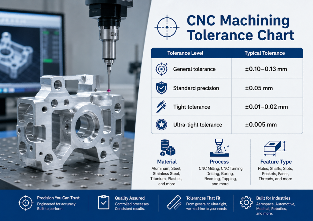 CMM inspection of CNC machined precision parts in a temperature-controlled environment for tight tolerance verification.