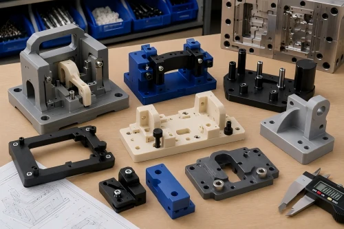 FDM 3D 打印模具辅助工具, 组装指南, 检查夹具, 定位块, 和用于生产审查的模具开发原型零件.