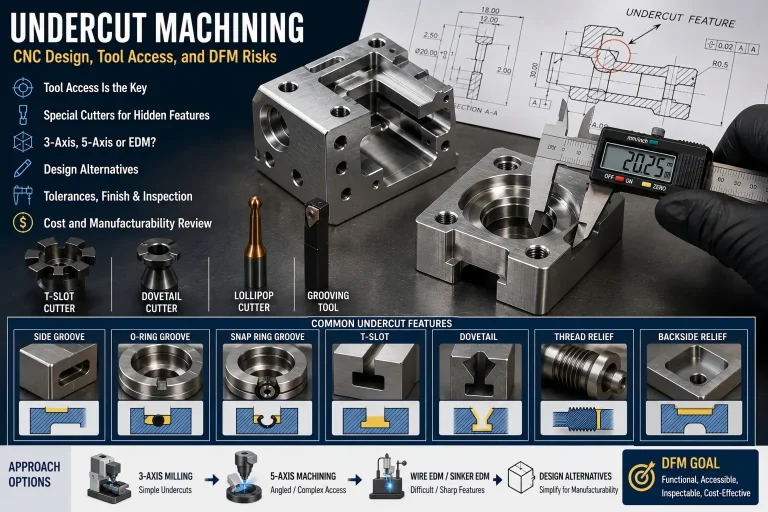 Undercut Machining: CNC Design, Tool Access, and DFM Risks
