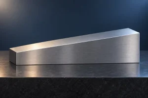 Illustration of a metal block with a flat sloping top on a horizontal reference surface.